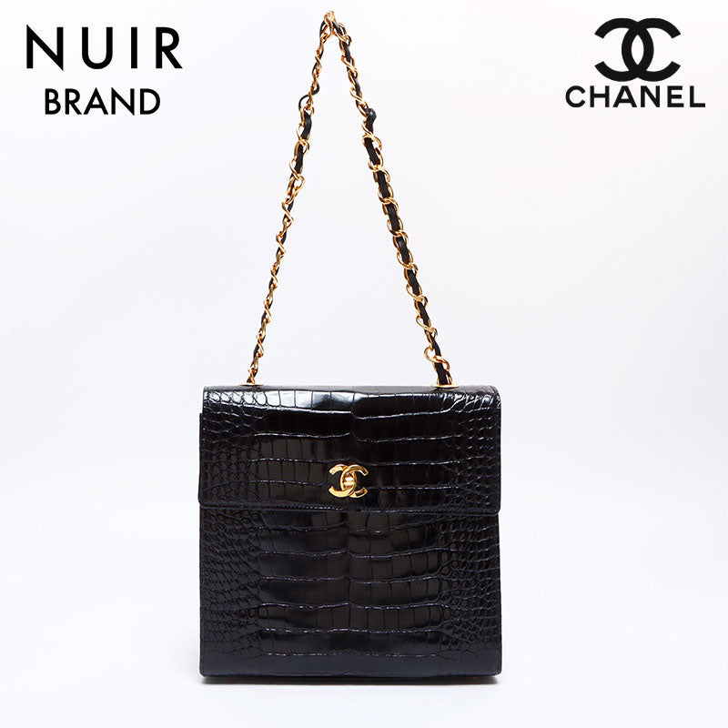 シャネル CHANEL 5番台 ココマーク クロコ革 チェーン ショルダーバッグ ブラック WS8311 – NUIR VINTAGE