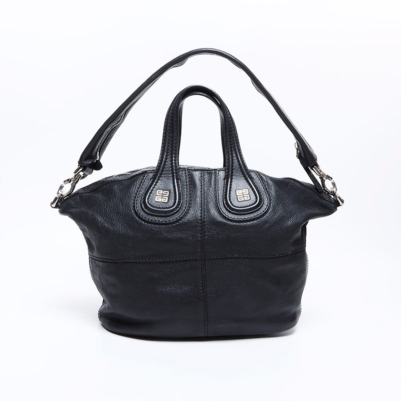 Givenchy 2way Nightingale Silver Fitting Leather Handbag Black