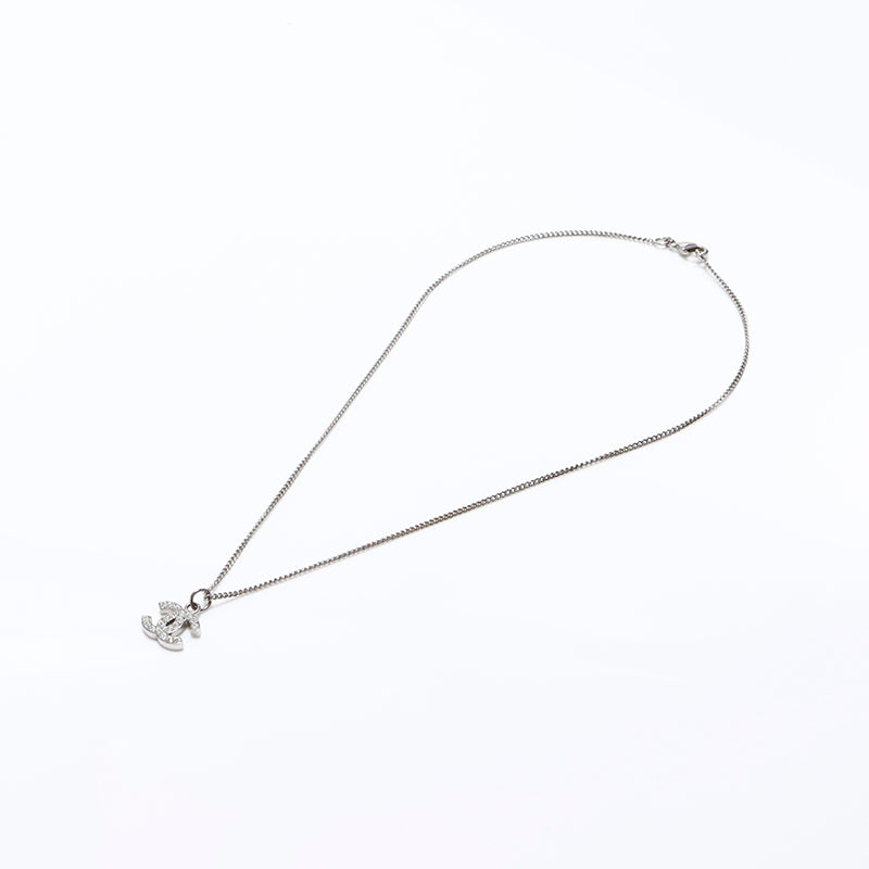 シャネル CHANEL ココマーク B11V ラインストーン ネックレス シルバー