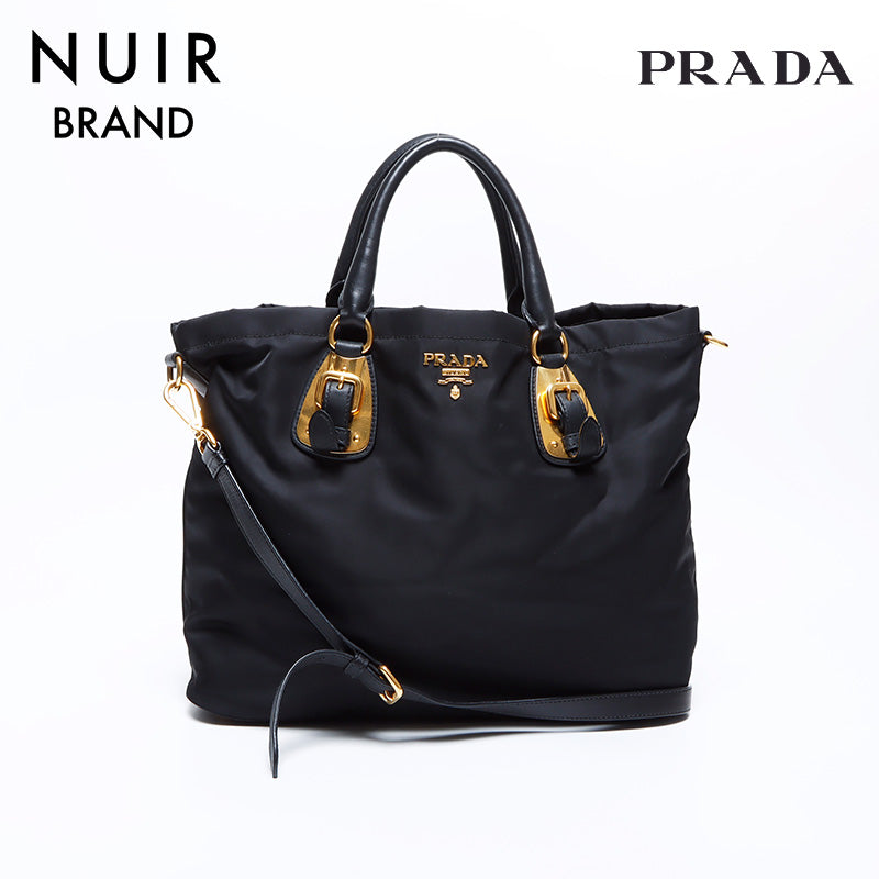 PRADA 2ウェイバッグ Prada 2-Way Bag in Black Canvas – Weekly Lux Drop