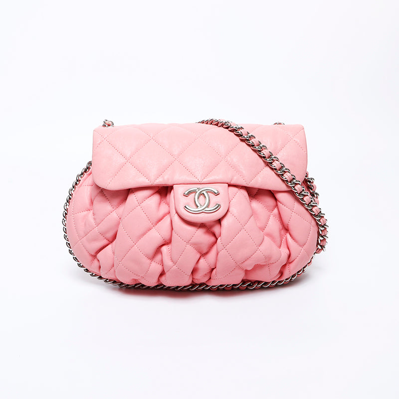 Chanel CHANEL No. 18 Chain Round Matelasse Shoulder Bag Pink