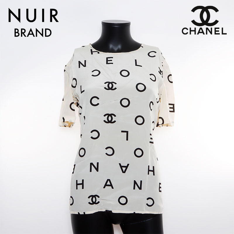 Chanel Chanel 1990 Logo motif coco mark bouton de soie en soie à