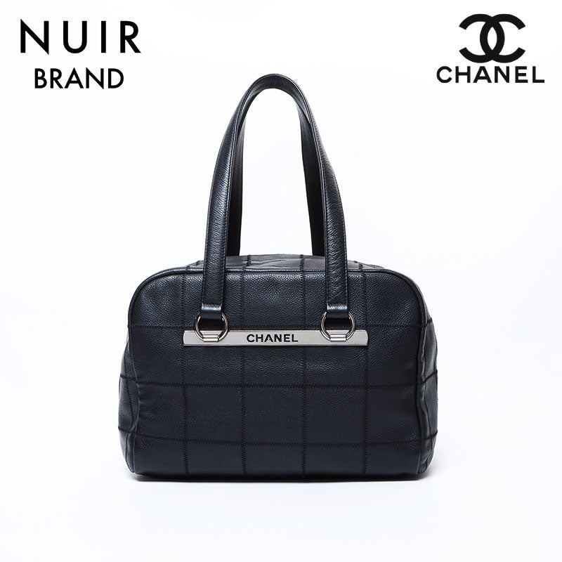 シャネル CHANEL 9番台 チョコバー キャビアスキン ミニボストン ショルダーバッグ ブラック WS8521 – NUIR VINTAGE