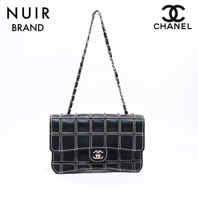 Chanel CHANEL 7th Chocolate Bar Chain Shoulder Bag Black WS8648