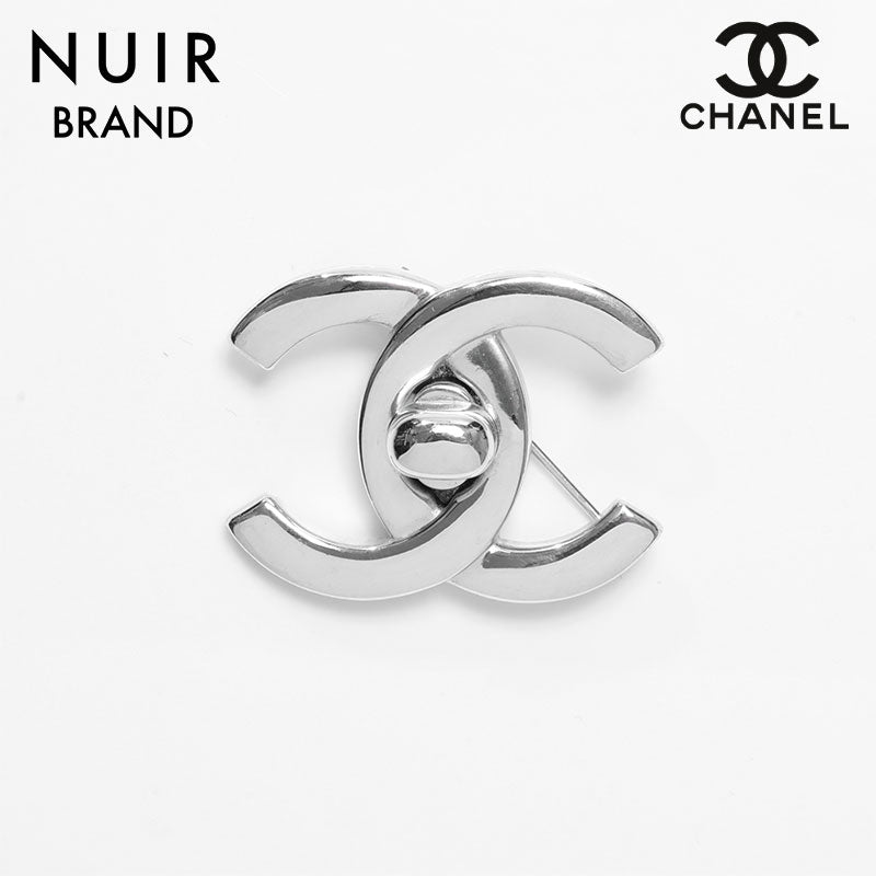 シャネル CHANEL 96P ココマーク ターンロック ブローチ シルバー