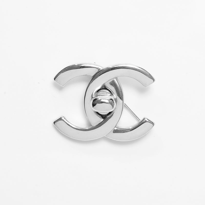 シャネル CHANEL 96P ココマーク ターンロック ブローチ シルバー
