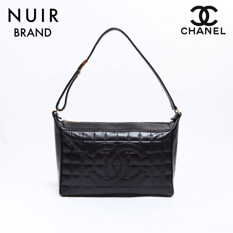 Chanel CHANEL 6th Lambskin Chocolate Bar Shoulder Bag Black WS8671