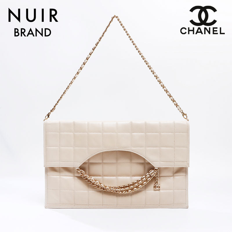 Chanel CHANEL 2way Chocolate Bar Shoulder Bag Beige WS8672 – NUIR