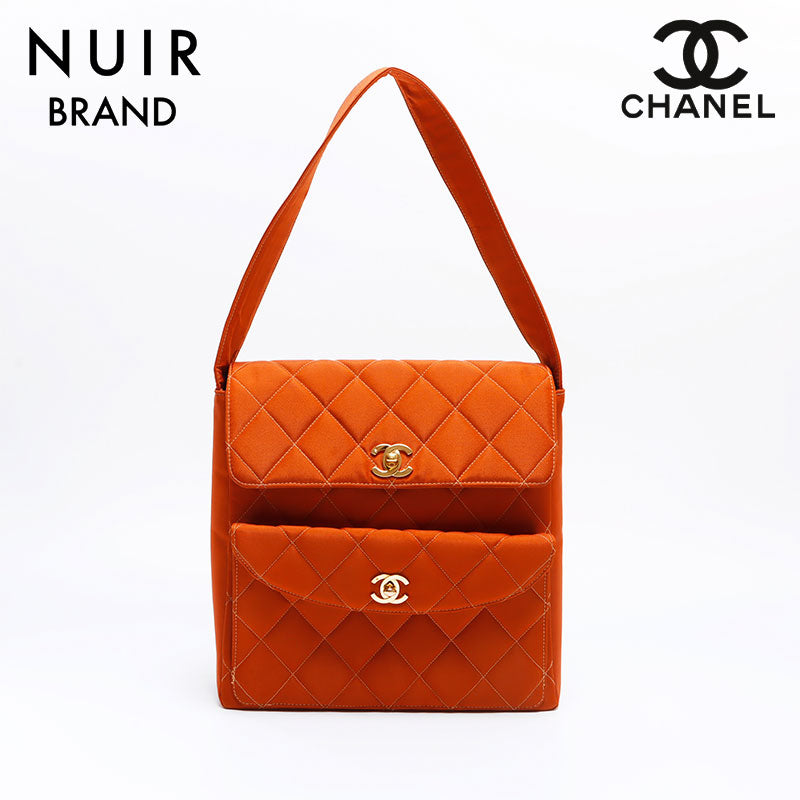 Chanel オレンジ スエード ショルダーバッグ 中古・古着通販】CHANEL (シャネル) Wフラップチェーン