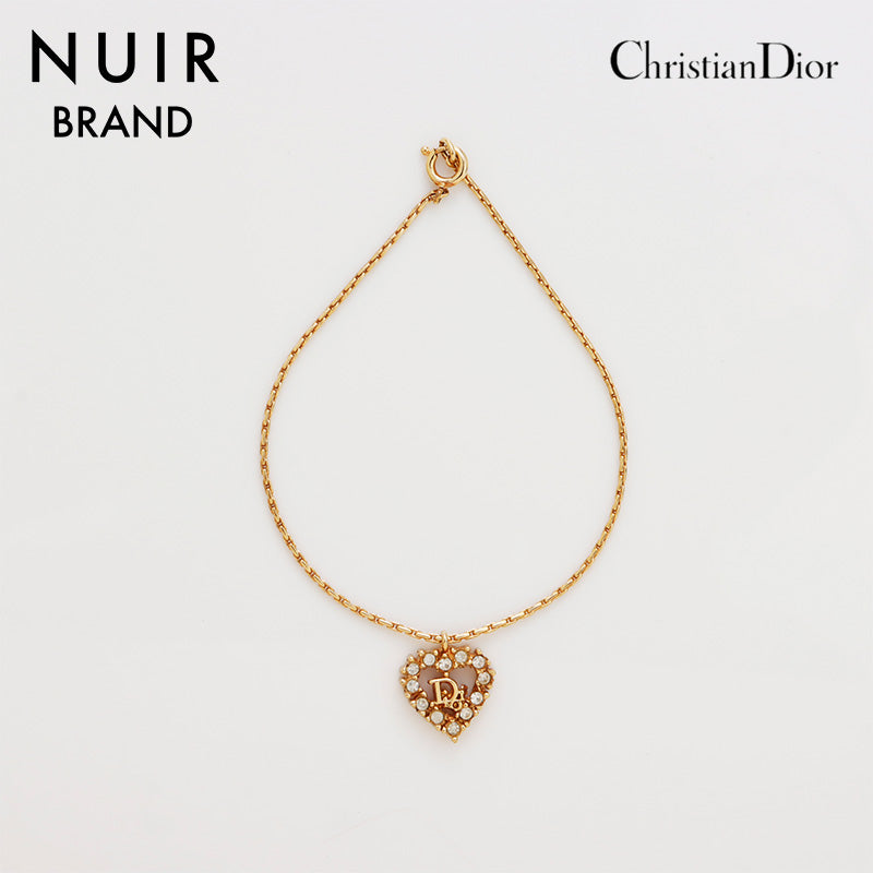 クリスチャンディオール Christian Dior ラインストーン ロゴ ハート