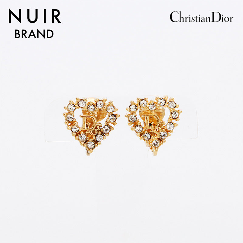 クリスチャンディオール Christian Dior ラインストーン ハート ロゴ ヴィンテージ イヤリング ゴールド WS8817 – NUIR  VINTAGE