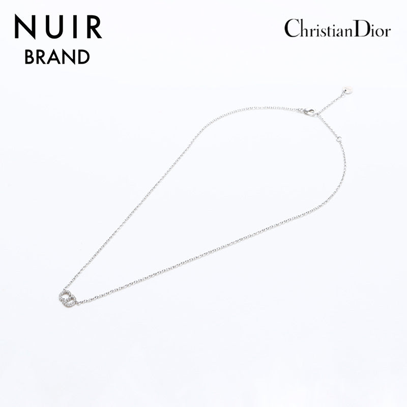 Christian Dior CD Logo Necklace Silver WS8825 – NUIR VINTAGE