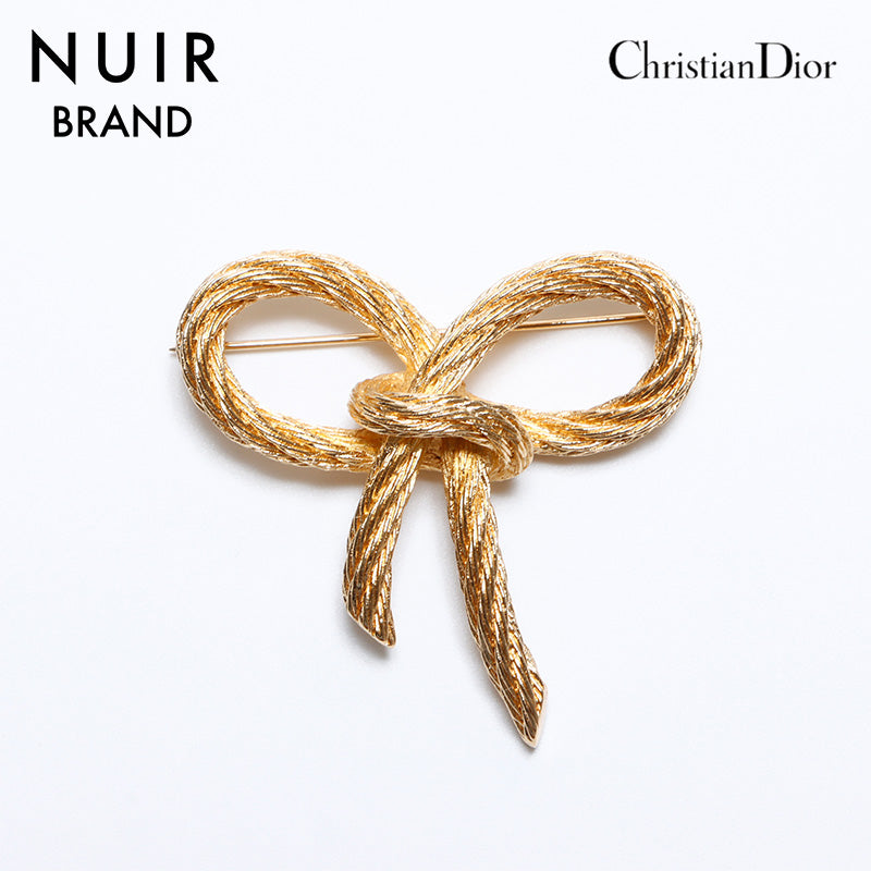 クリスチャンディオール Christian Dior リボンモチーフ ブローチ