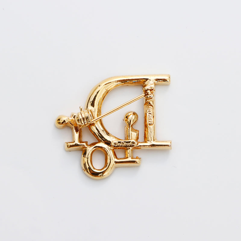 Christian Dior Rhinestone Brooch Gold WS8852 – NUIR VINTAGE