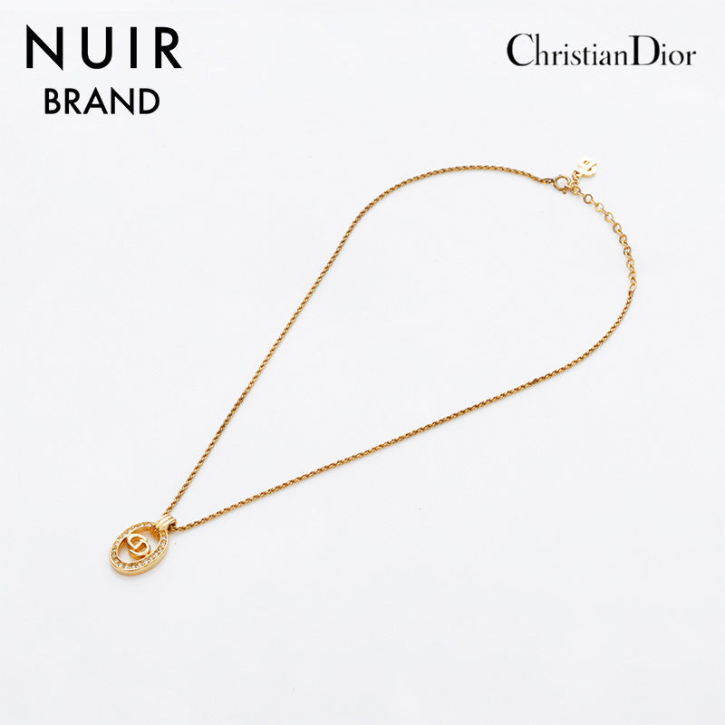 クリスチャンディオール Christian Dior ラインストーン CDロゴ ヴィンテージ ネックレス ゴールド WS8879 – NUIR  VINTAGE