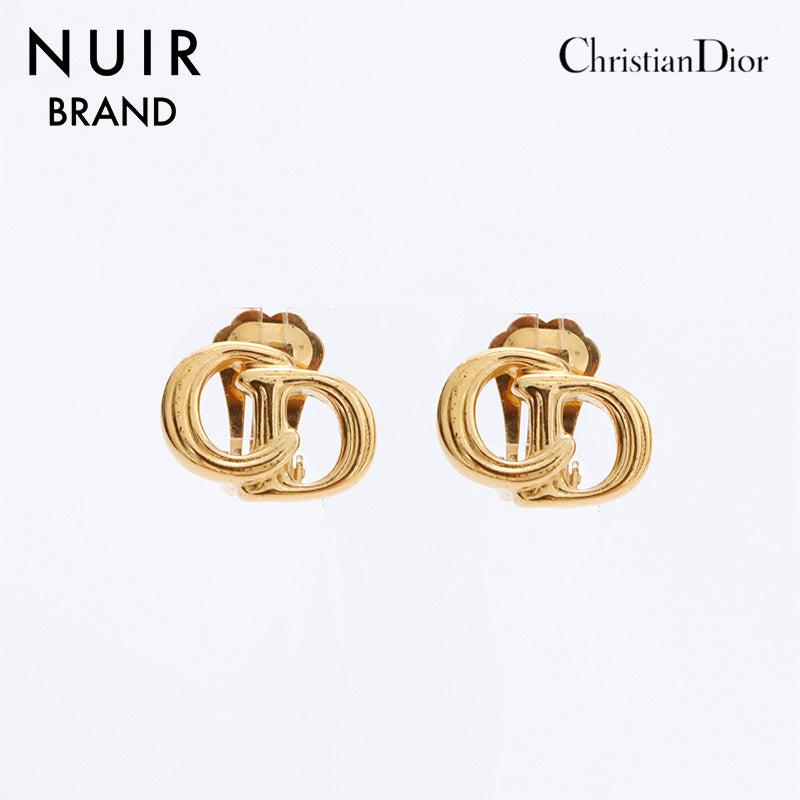 クリスチャンディオール Christian Dior ロゴ イヤリング ゴールド