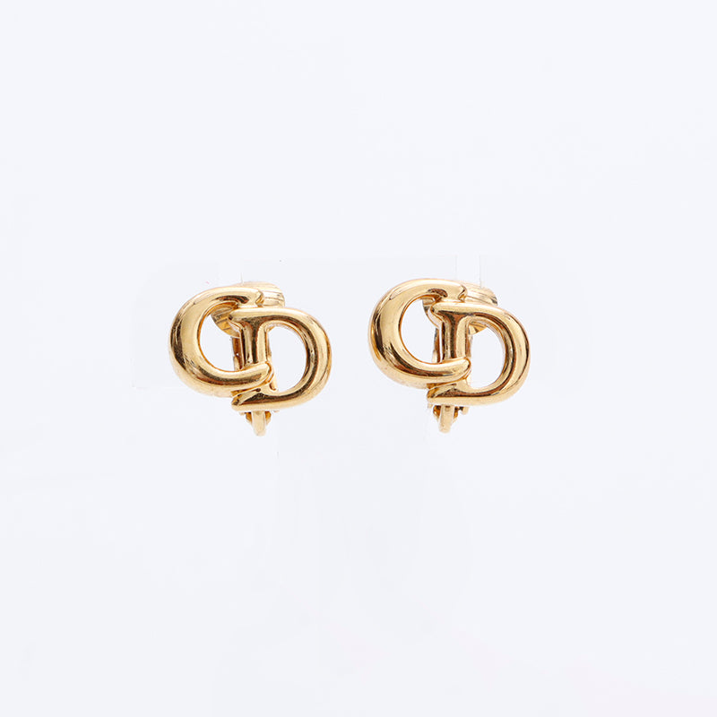 Christian Dior Logo Earrings Gold WS9030 – NUIR VINTAGE