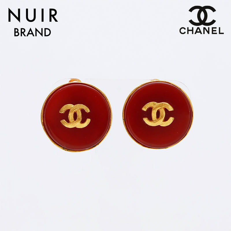 シャネル CHANEL 95A ココマーク イヤリング レッド ゴルド WS9040 – NUIR VINTAGE