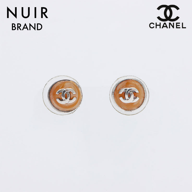 【箱付き】CHANEL ココマーク　ピアス　シルバー　オレンジ　00T 箱付き】CHANEL ココマーク ピアス シルバー オレンジ 00T