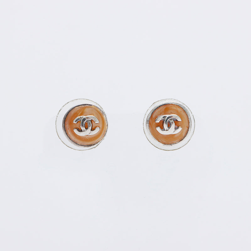 シャネル CHANEL 00T ココマーク ピアス シルバー オレンジ