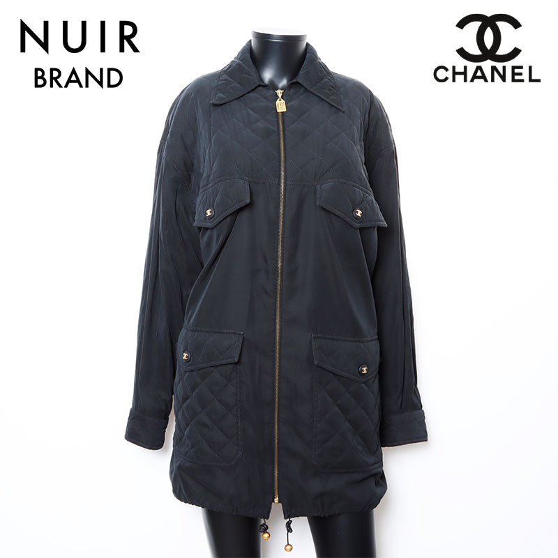 シャネル CHANEL 2000年代 ココマークボタン キルティング ダッフルコート ジャケット ブラック WS9189 – NUIR VINTAGE