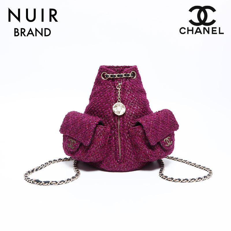シャネル CHANEL 17番台 ツイード ミニ チェーン リュック・デイパック