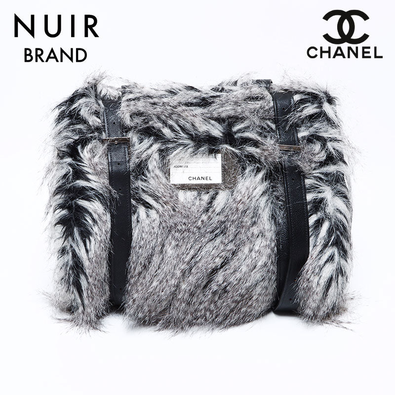 CHANELファーバッグ CHANEL シャネル ラパンファーバッグ ポーチ付き ハンドバッグ