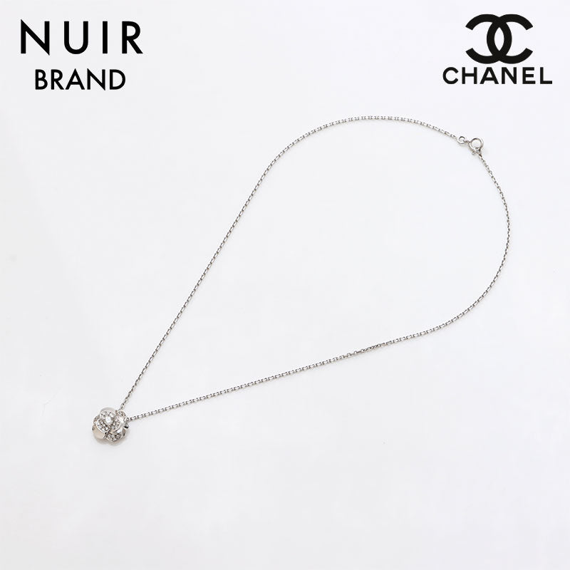 シャネル CHANEL ホワイトゴールド 刻印750 ダイヤモンド カメリア ネックレス シルバー WS9325 – NUIR VINTAGE