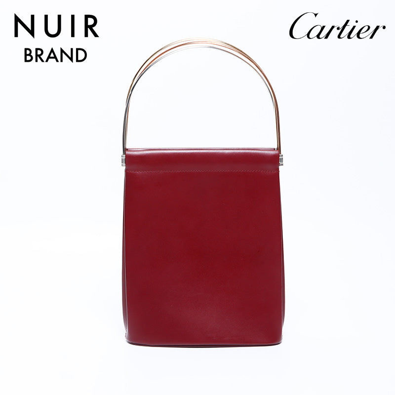 カルティエ ワインレッド ハンドバッグ カルティエ CARTIER トリニティ レザー ハンドバッグ ワイン