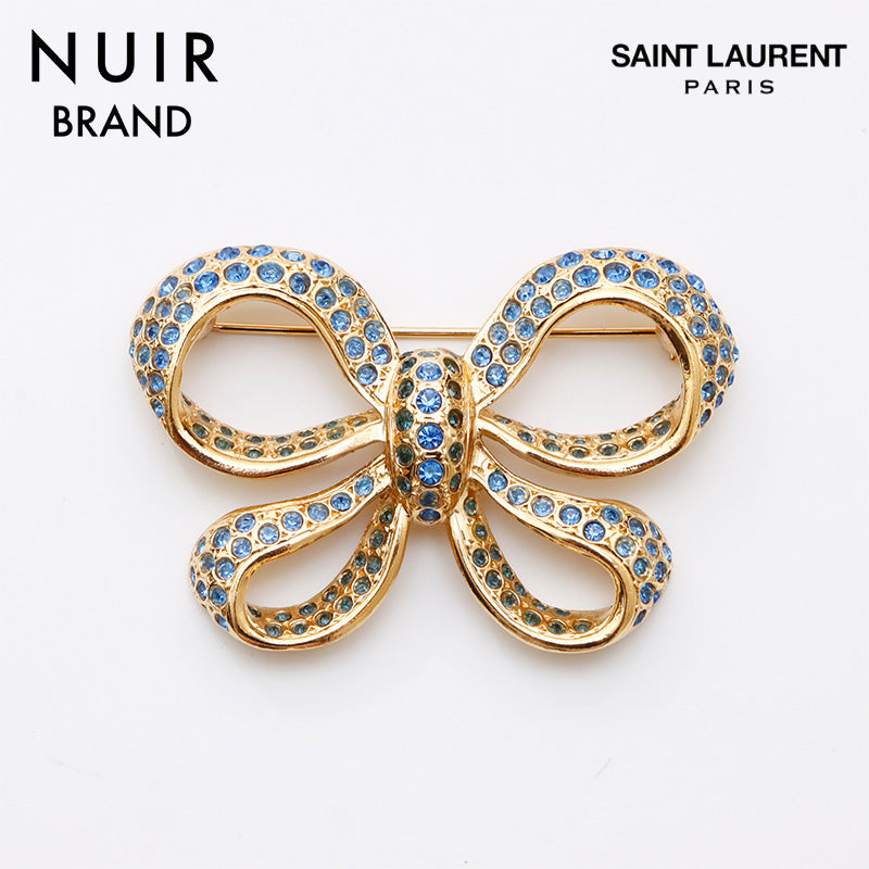 YSL ゴールド ブローチ Saint Laurent Pre-Owned YSL ロゴ ブローチ | ゴールドトーン