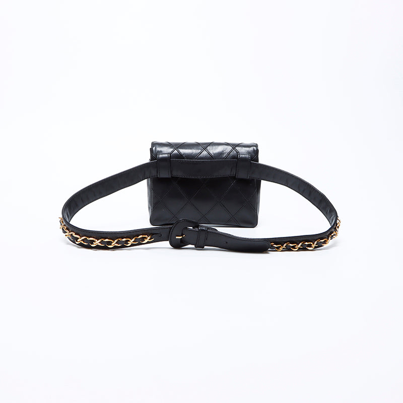 シャネル CHANEL 1990s ラムスキン チェーン ベルトバッグ