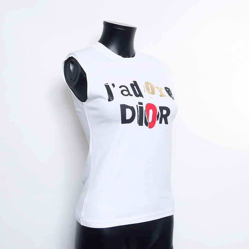 Christian Dior Size 40 Cotton J'adore Sleeveless Tank top white
