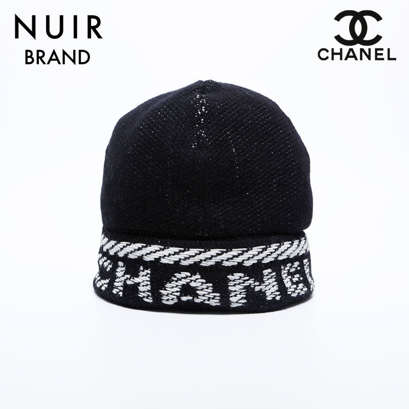 シャネル CHANEL ニット帽 ロゴ カシミヤ ニットキャップ ブラック WS9762 – NUIR VINTAGE