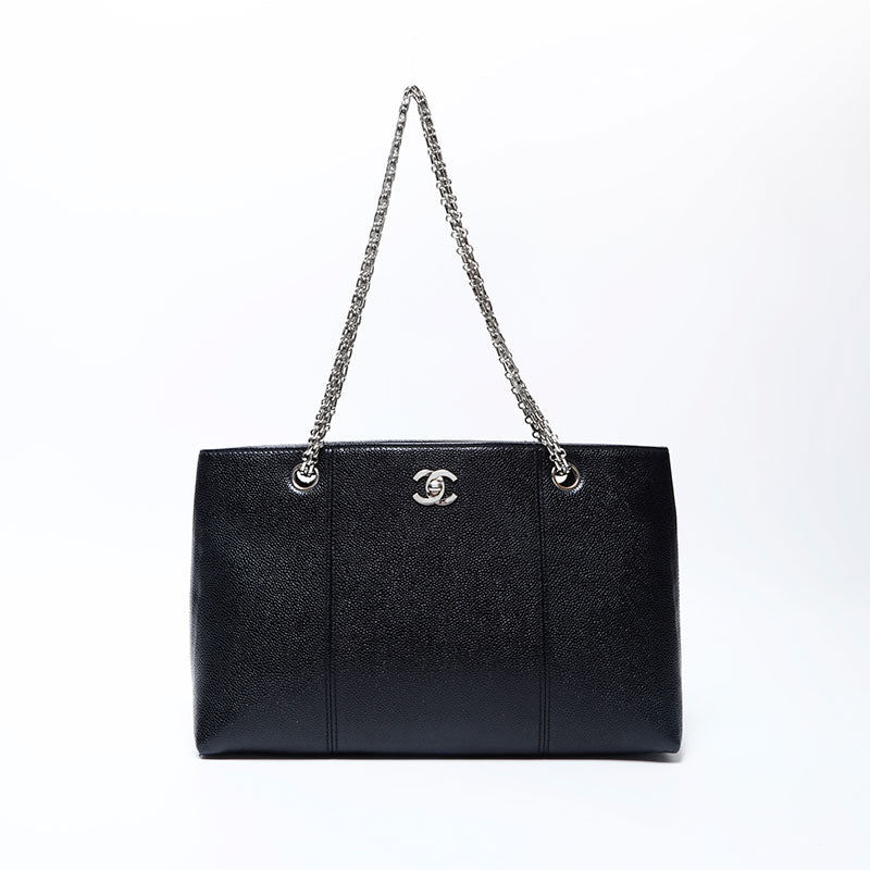 シャネル CHANEL 6番台 キャビアスキン チェーン ターンロック