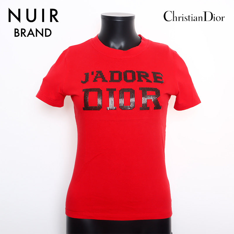 Christian Dior Size:38 Studded Logo Cotton J'A DORE Short Sleeve T