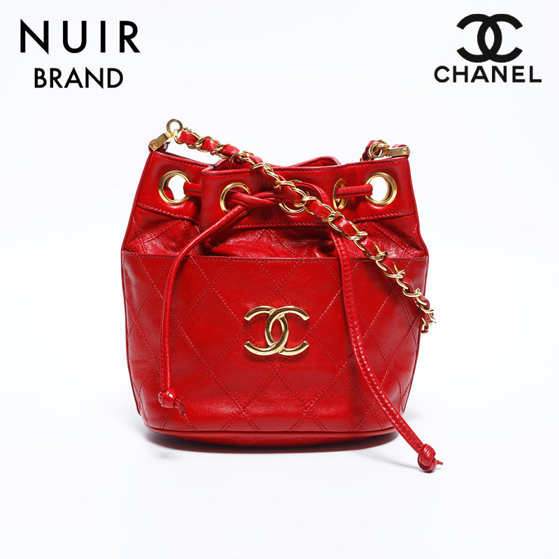シャネル CHANEL 0番台 ココマーク ラムスキン 巾着 チェーン
