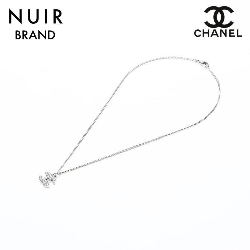 CHANEL COCO Mark Rhinestone 09V Necklace Silver WS9899 – NUIR VINTAGE