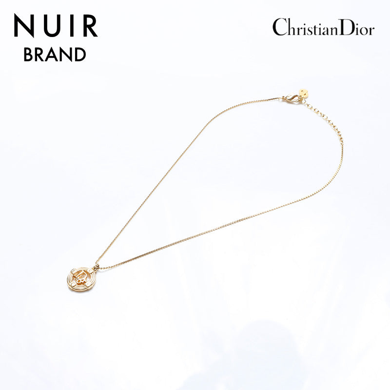 Christian Dior CHRISTIAN DIOR Logo Round Vintage Necklace