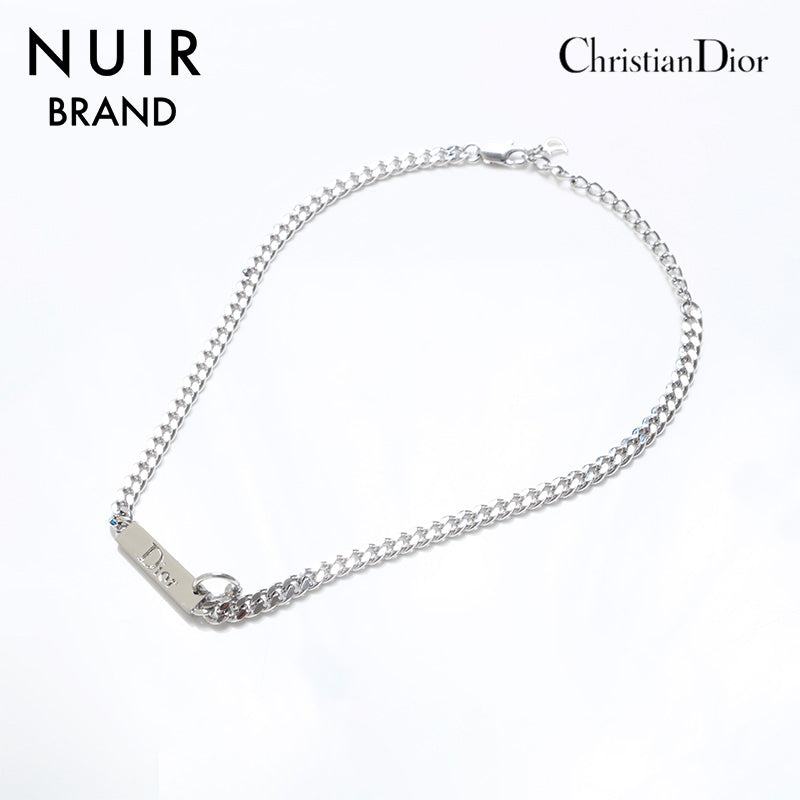 Dior✨クリスチャンディオール　ネックレス　ロゴ刻印　シルバー　チェーン 美品 クリスチャンディオール チェーンリンク ネックレス
