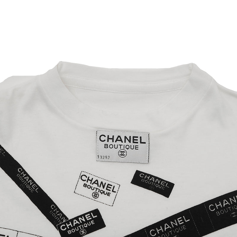 Chanel CHANEL logo tape print short sleeve T-shirt white eit1090