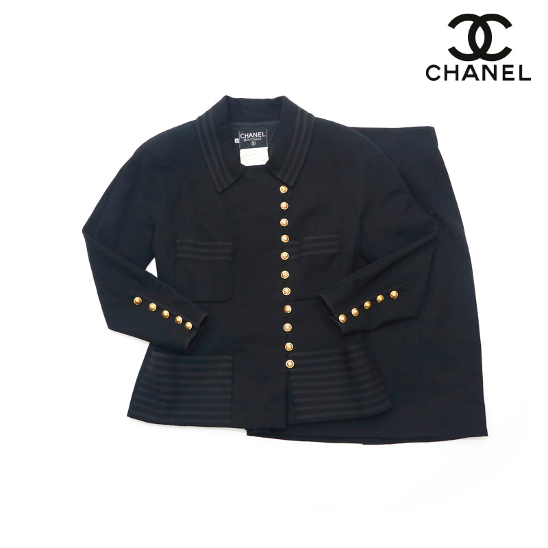 シャネル CHANEL ココマーク ボタン ジャケット スカート スーツ