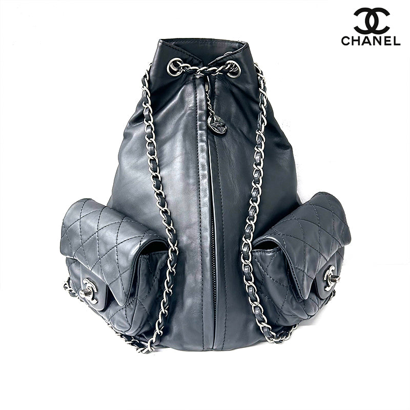 シャネル CHANEL ターンロック ダブルポケット バックパック チェーン