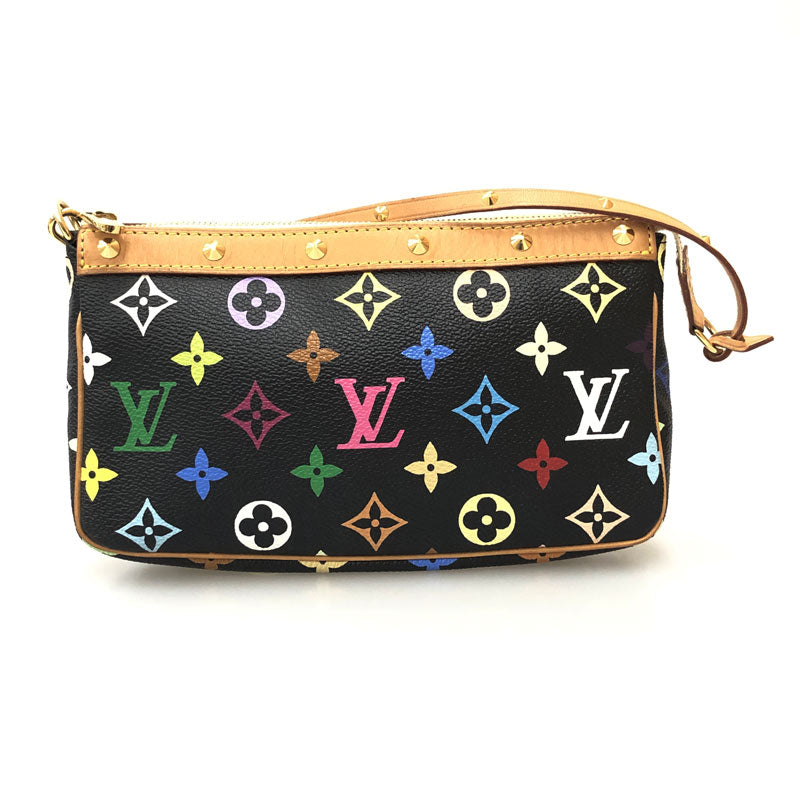 Louis Vuitton Monogram Multicolor Pochette Accessories Black