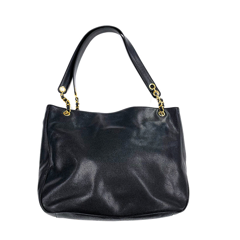 CHANEL シャネル　キャビアスキン ウッド チェーンショルダー　トート　ココ CHANEL】シャネル トートバッグレディース ココマーク ウッドチェーン