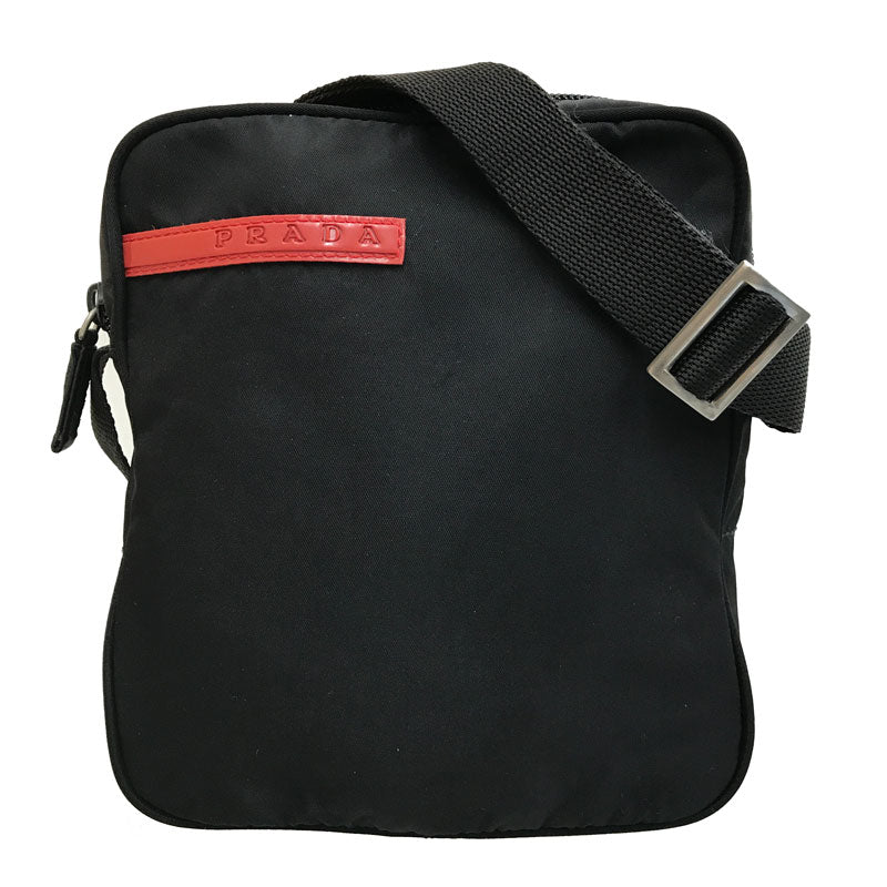 大人気☆PRADA☆プラダ☆ショルダーバッグ☆フラップ☆ロゴ☆ナイロン☆ブラック PRADA プラダ ショルダーバッグ ナイロン ブラック レディース