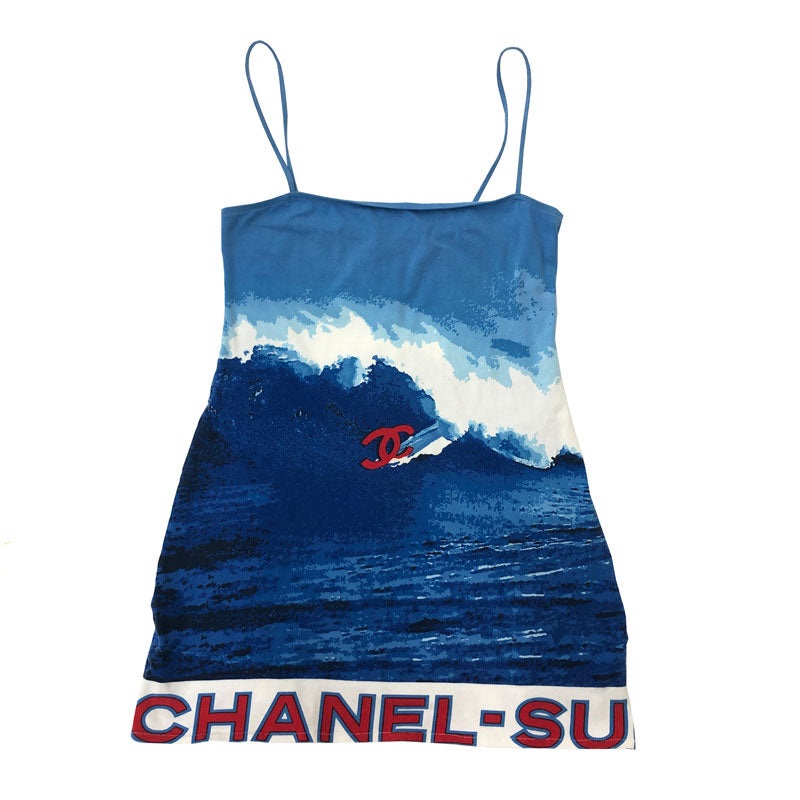 シャネル CHANEL ココマーク サーフ ワンピース 02S ブルー
