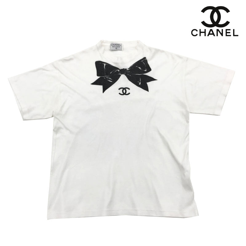 シャネル CHANEL リボン ココマーク 半袖Ｔシャツ ホワイト