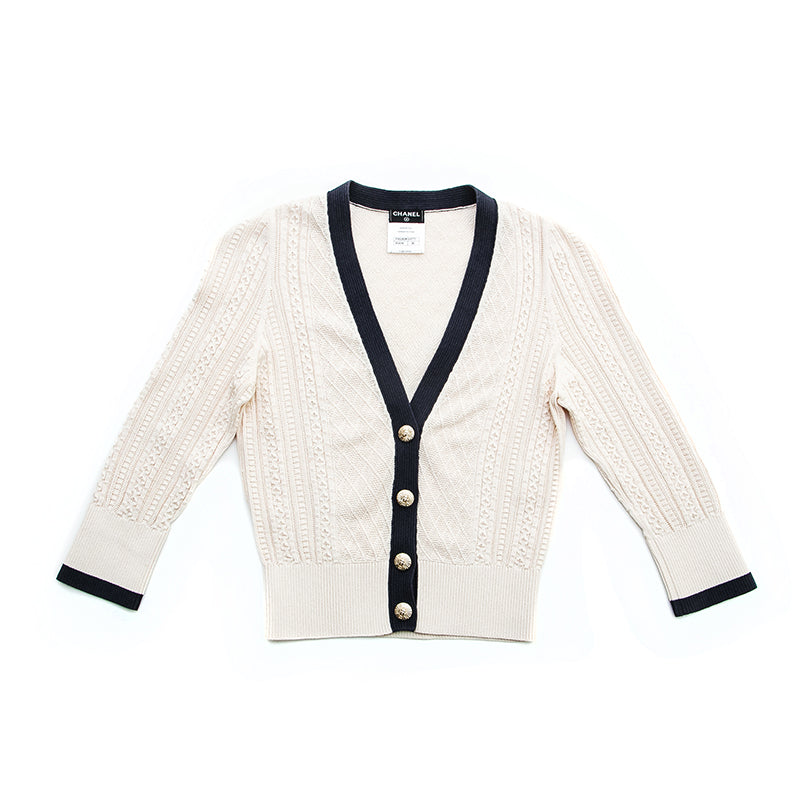 美品Liten Bicolor knit coatigan white White V-Collar Oversize Cashmere Cardigan | Kujten Cashmere