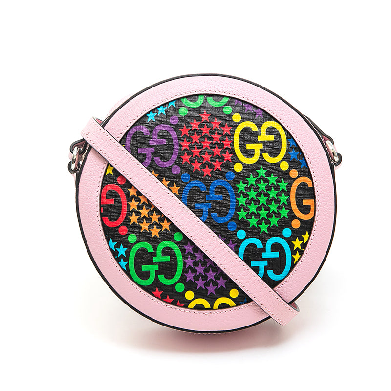 グッチ GUCCI GGサイケデリック ラウンド ショルダーバッグ ピンク