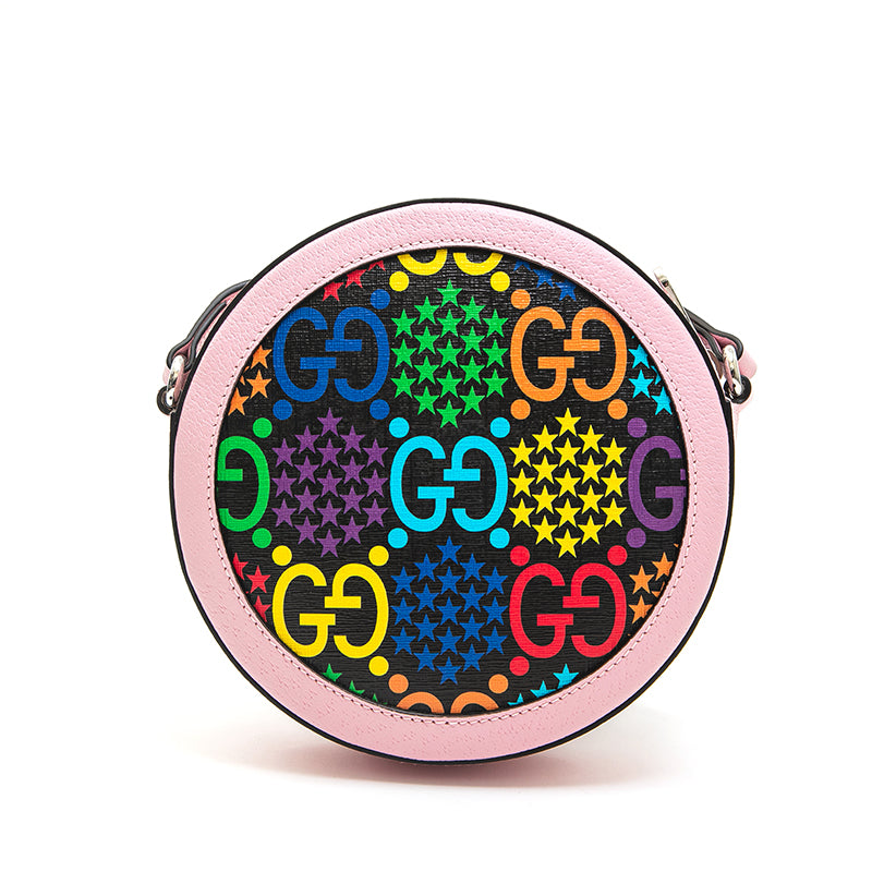 グッチ GUCCI GGサイケデリック ラウンド ショルダーバッグ ピンク